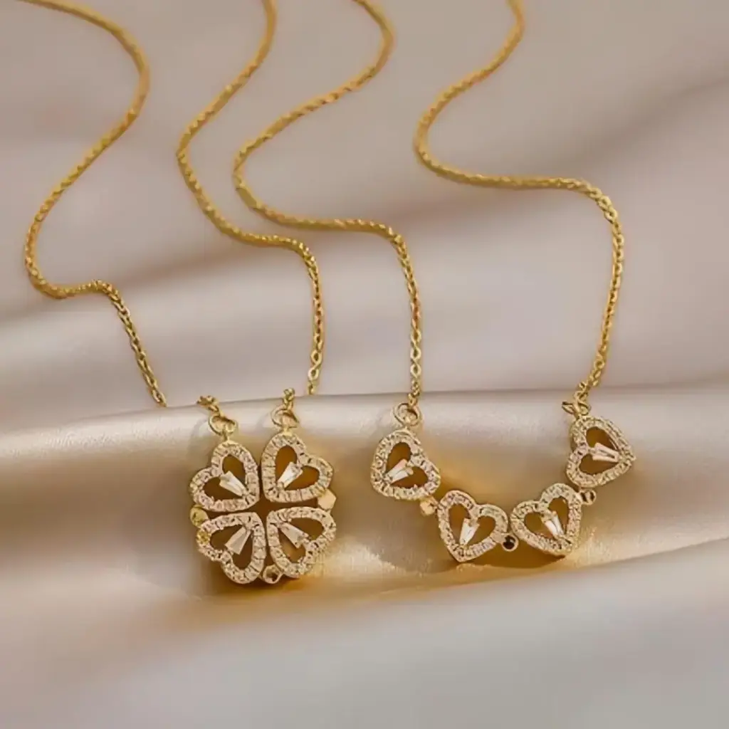 Magentic 4 Leaf Heart Necklace